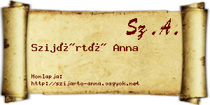 Szijártó Anna névjegykártya